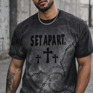 Set Apart Christian Graphic Tee | Faith Based Streetwear Shirt | Cross & Chain Shirt | Inspirational Religious T-Shirt | Unisex Gift